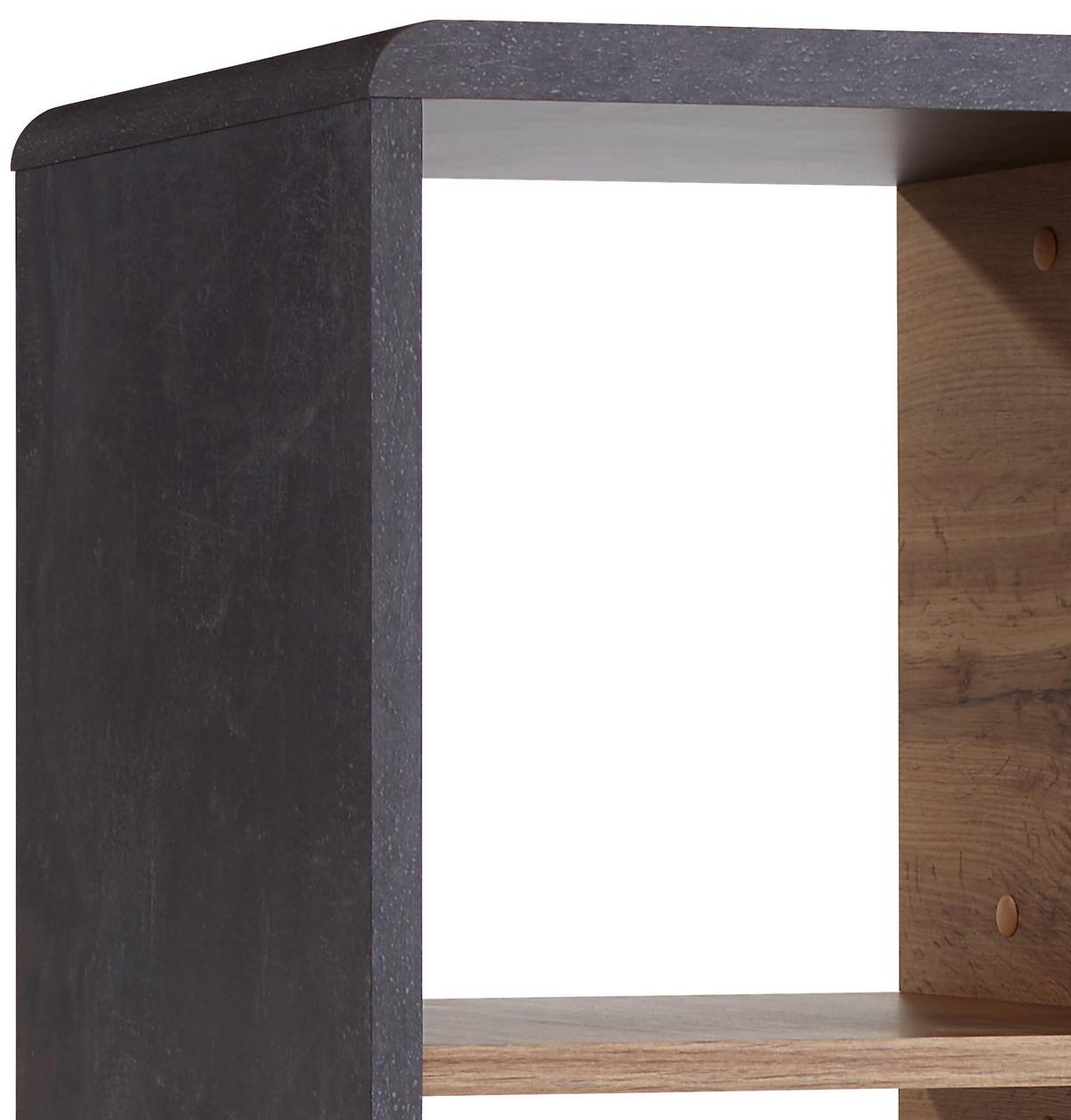 Regal Fontana Ftr02 - temno siva/barve hrasta, Moderno, leseni material (73,2/145/35cm) - Mömax