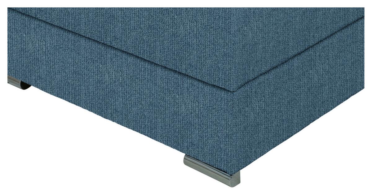 Boxspringbett London Blau ca. 160x200cm - Blau/Chromfarben, MODERN, Holz/Holzwerkstoff (160/200cm) - Premium Living