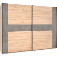 Tolóajtós Szekrény Chanton - tölgyfa színű/fekete, Modern, műanyag/faalapú anyag (221/210/62cm) - Modern Living