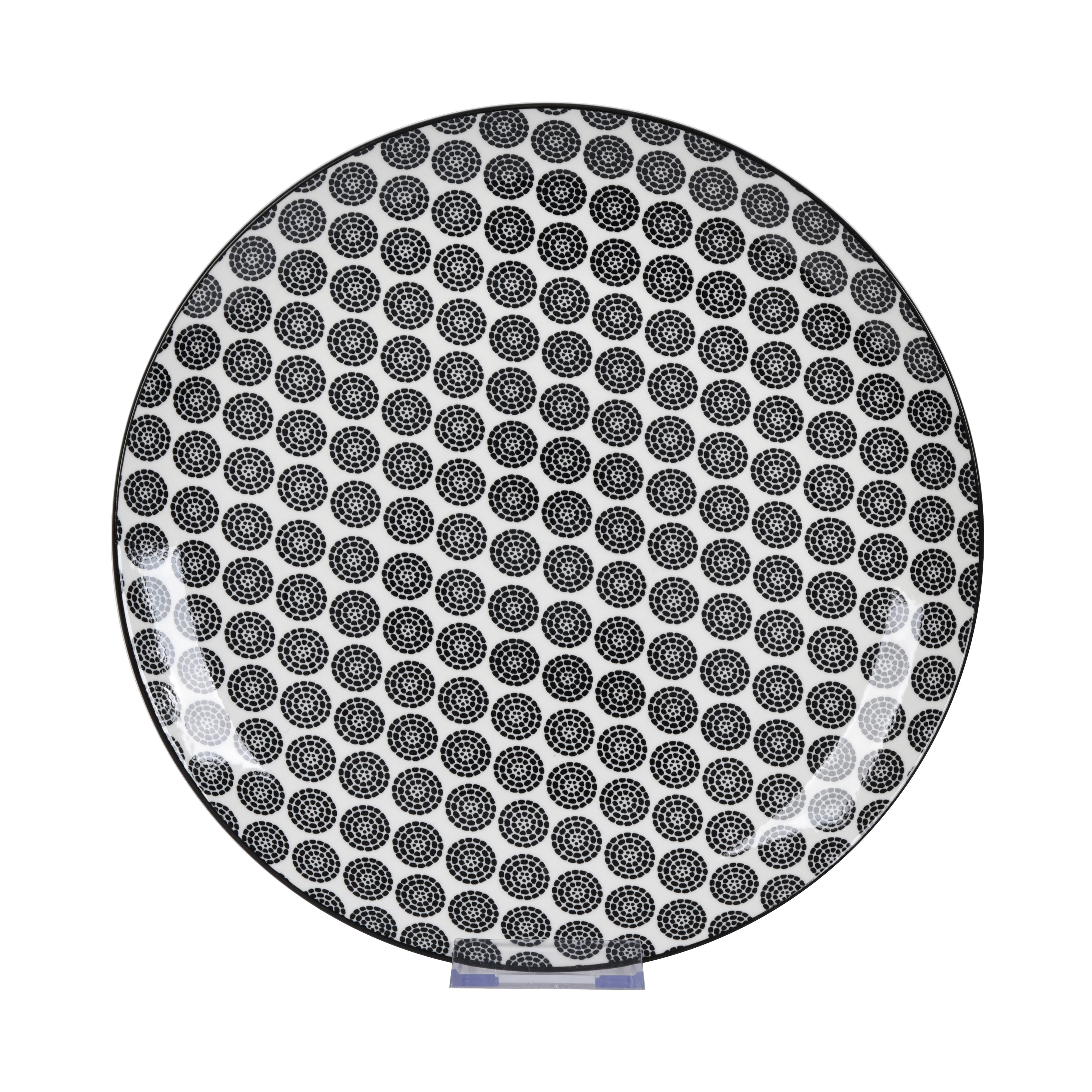 Farfurie întinsă Shiva - alb/negru, Lifestyle, ceramică (27/2,cm) - Mömax