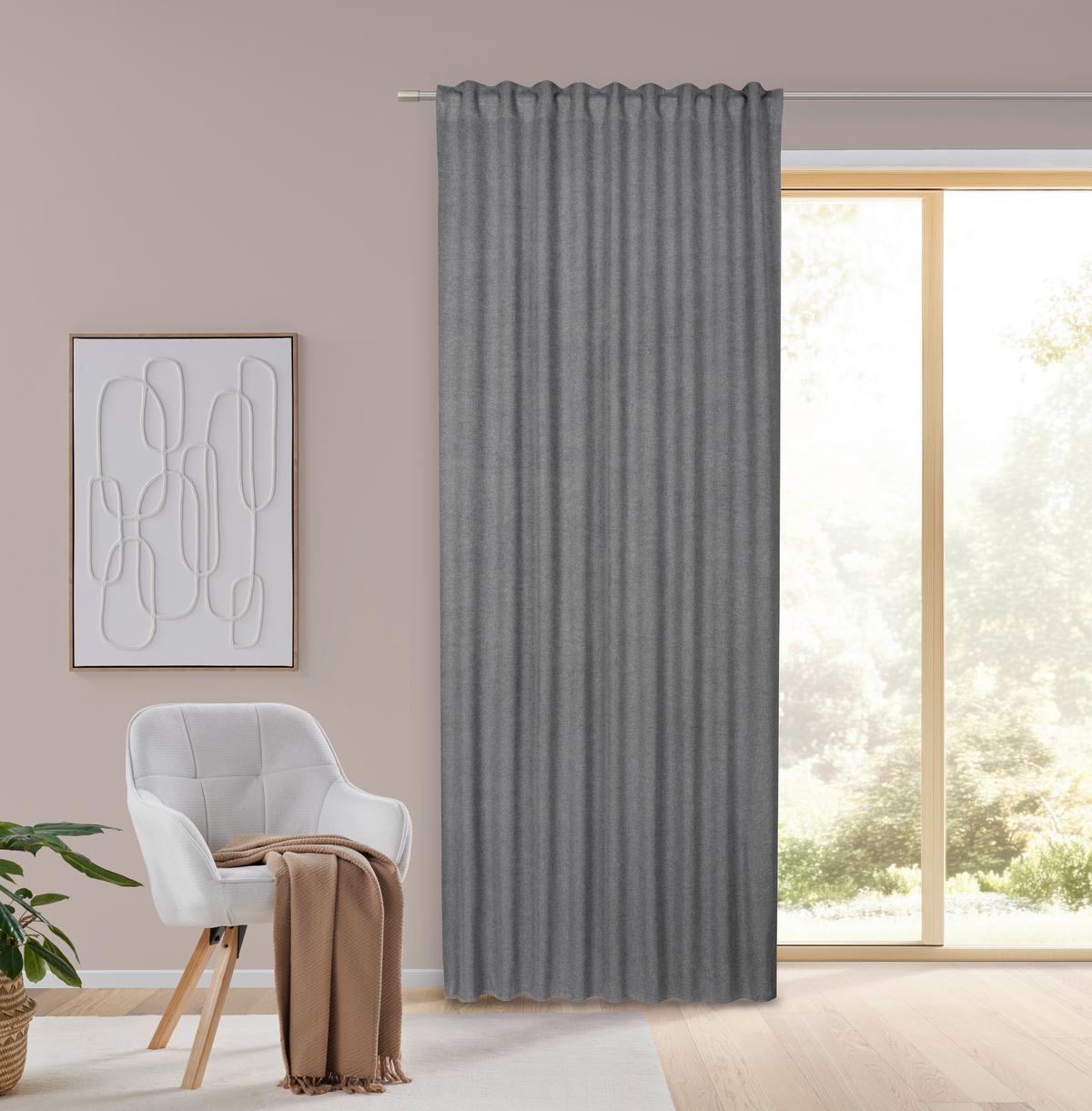 Fertigvorhang Ulrich Ca. 135x245cm - Anthrazit, Textil (135/245cm) - Modern Living