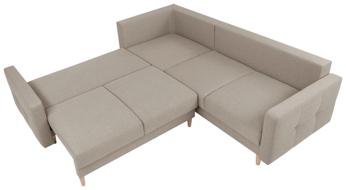 Kutna Garnitura Noret - bež/hrast Wotan, Konvencionalno, tekstil/drvo (242/242cm) - Modern Living