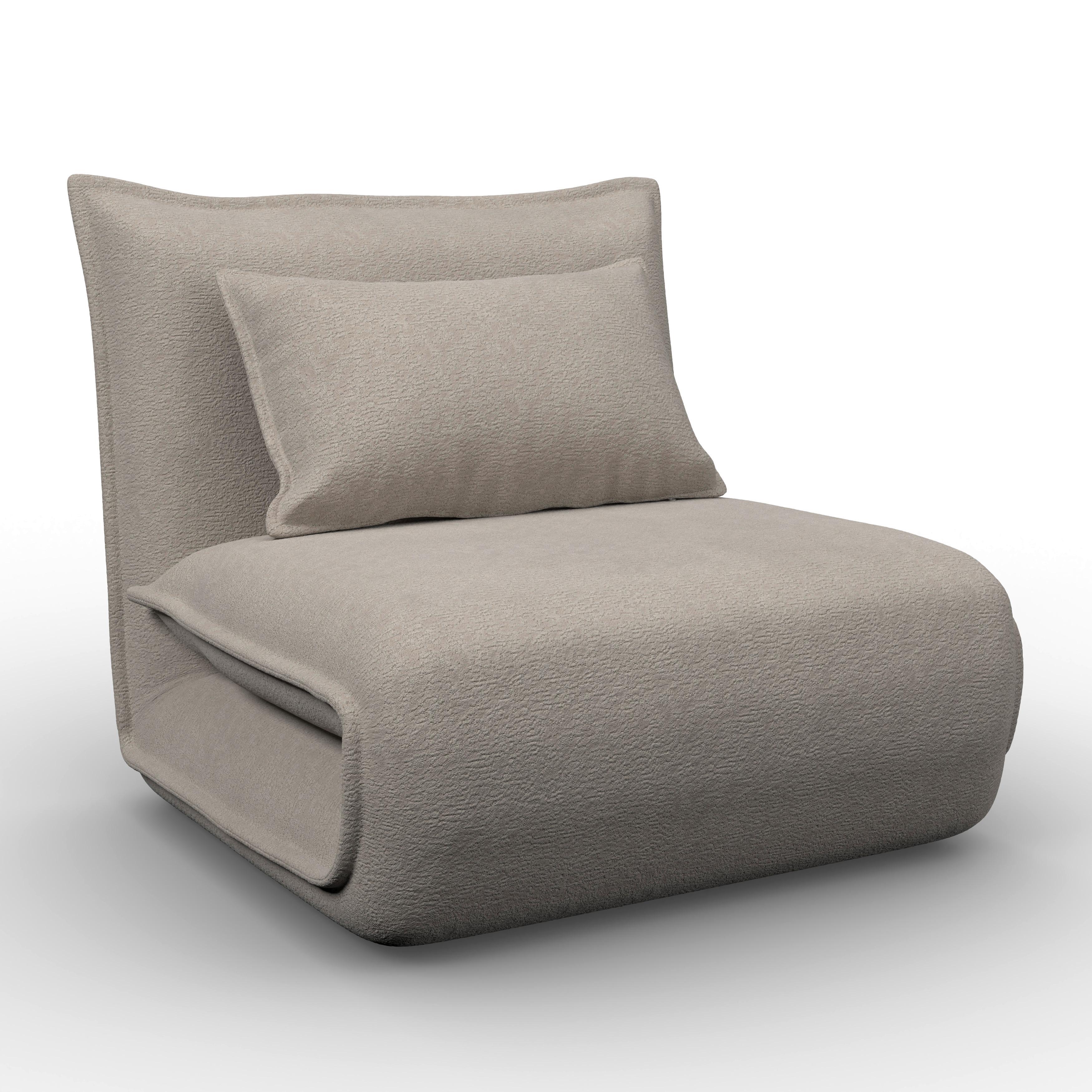 Schlafsessel Macy Bouclé Beige - Beige, MODERN, Textil/Metall (83/35/65cm) - Bessagi Home