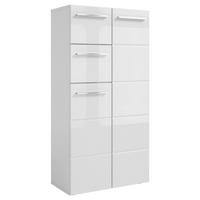 SZAFKA ŚREDNIA MANDY - biały wysoki połysk/biały, Modern, materiał drewnopochodny/tworzywo sztuczne (60/121/31cm) - MID.YOU