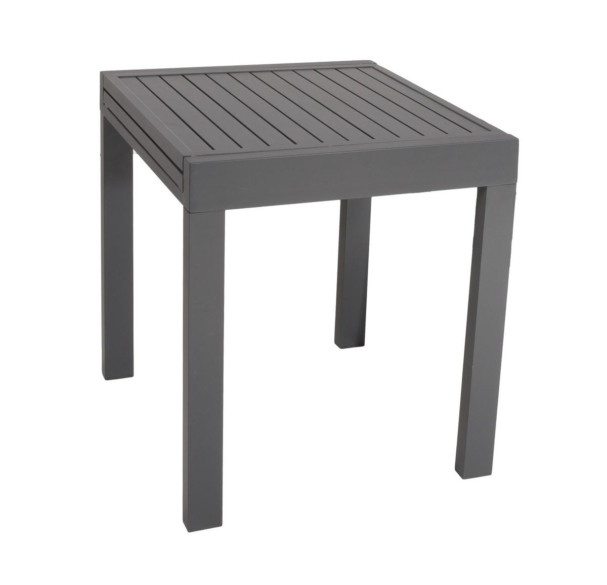 Gartenset Elena 3-tlg. Dunkelgrau/Schwarz - Dunkelgrau/Schwarz, Basics, Kunststoff/Metall (56,5/89/61cm) - Gardenson