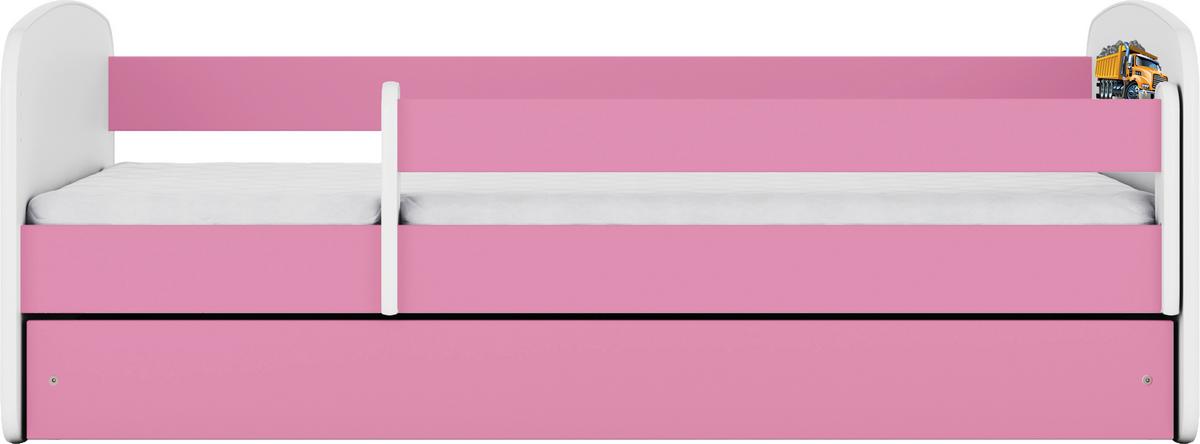 Otroška Postelja Babydreams, Bela, Roza, 80x160cm - pink/bela, Moderno, tekstil/leseni material (80/160cm) - MID.YOU
