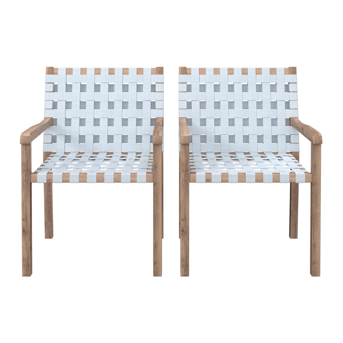 Gartensessel-Set 2-er Set Lauria Creme Holz/Textil - Creme/Akaziefarben, MODERN, Holz/Textil (58,5/84/60cm) - Bessagi Garden