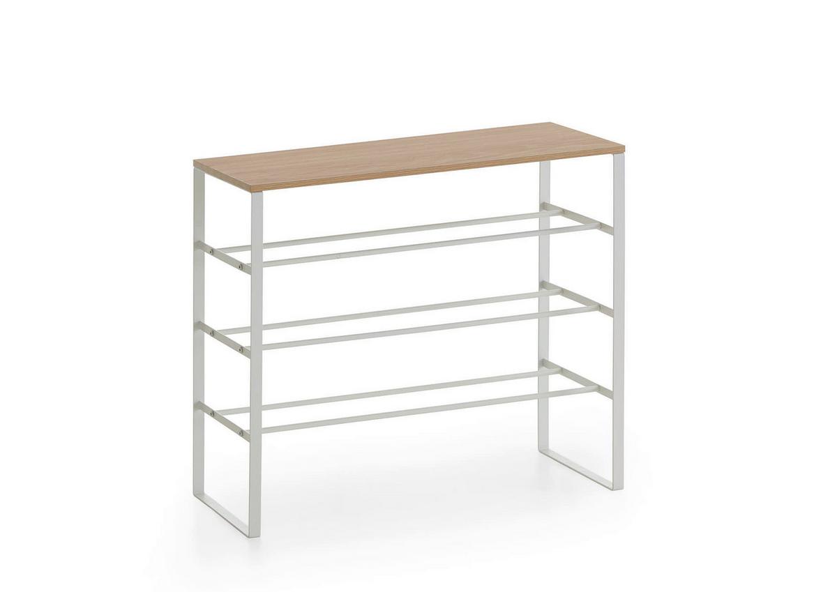 Regal Za Čevlje Lemgo, Barva Hrasta, Bela - hrast artisan, Design, kovina/leseni material (66/61/25cm) - MID.YOU