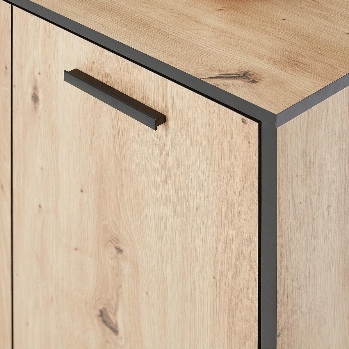 Schuhschrank in Eichefarben - Schwarz/Eiche Artisan, MODERN, Holzwerkstoff/Metall (69/94/33cm) - Mömax