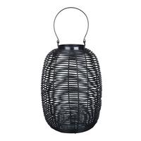 Lámpás Azije - fekete, Natur, műanyag/Üveg (26/40,5cm) - Zandiara