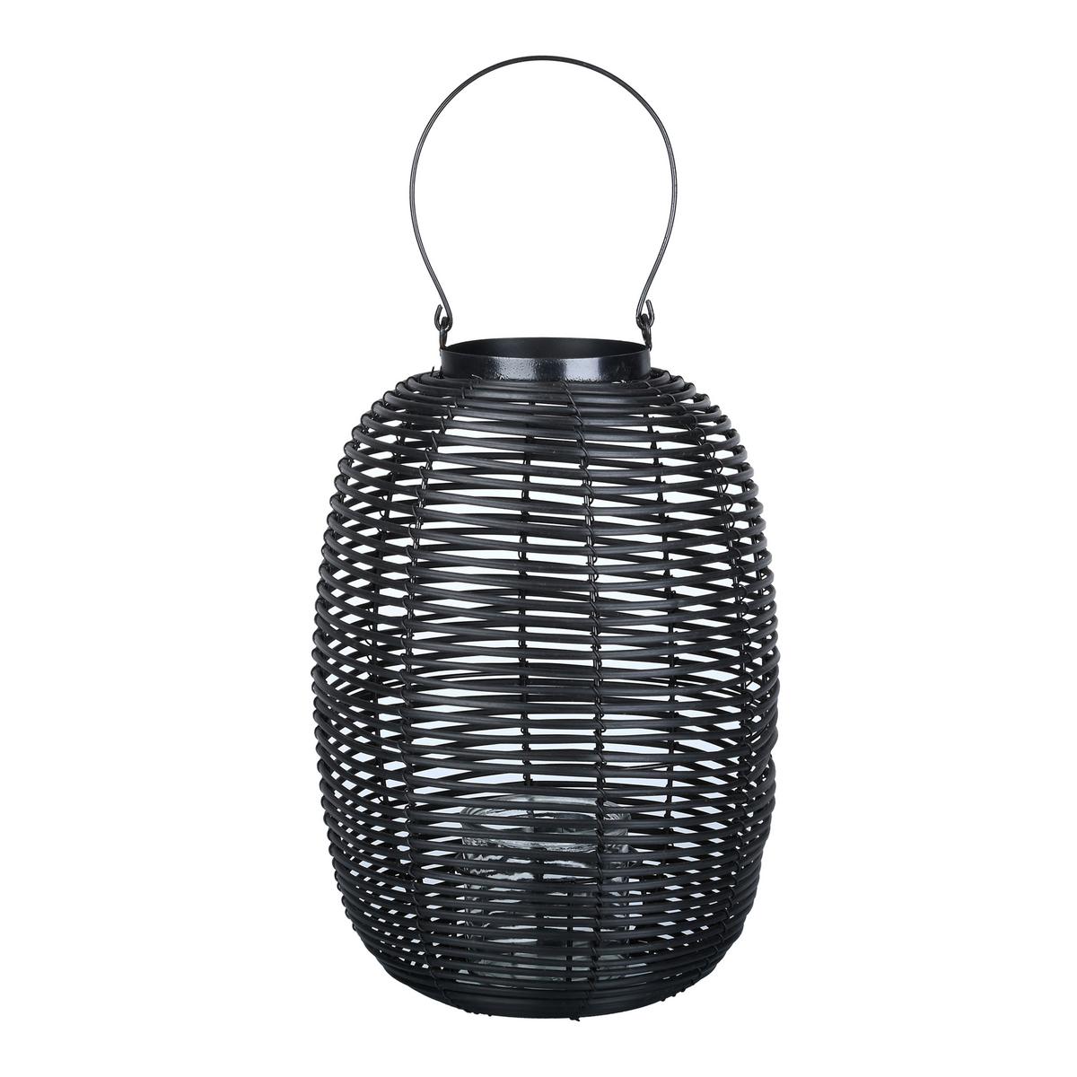 Lámpás Azije - fekete, Natur, műanyag/Üveg (26/40,5cm) - Zandiara