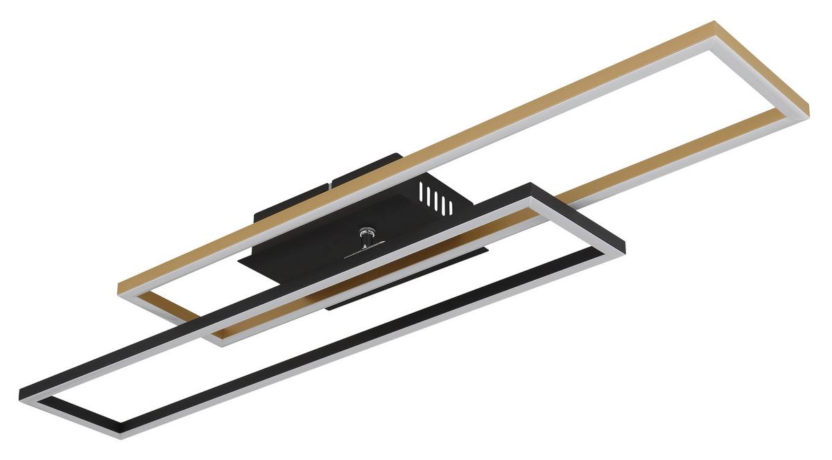 LED-DECKENLEUCHTE 67208-30G - Goldfarben/Opal, Design, Kunststoff/Metall (80/60/7,5cm) - Globo