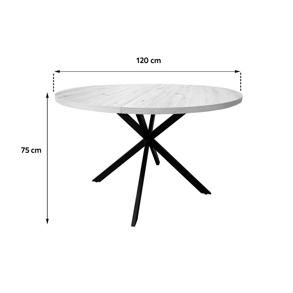 STÓŁ DO JADALNI MONTE - szary, Modern, materiał drewnopochodny/metal (120/120/75cm) - MID.YOU