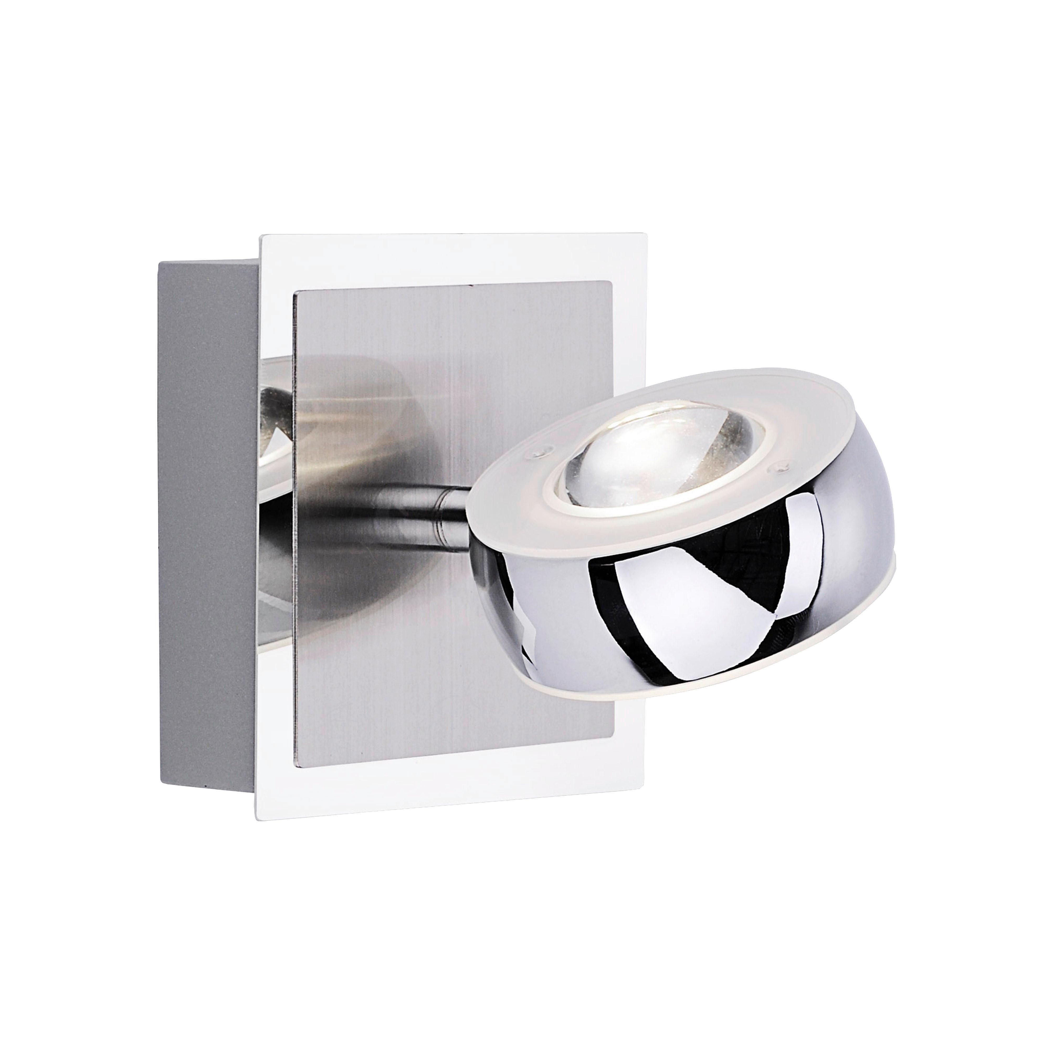 LED-Wandleuchte Opti max. 3Watt - Silberfarben, Kunststoff/Metall (12/12/14cm)