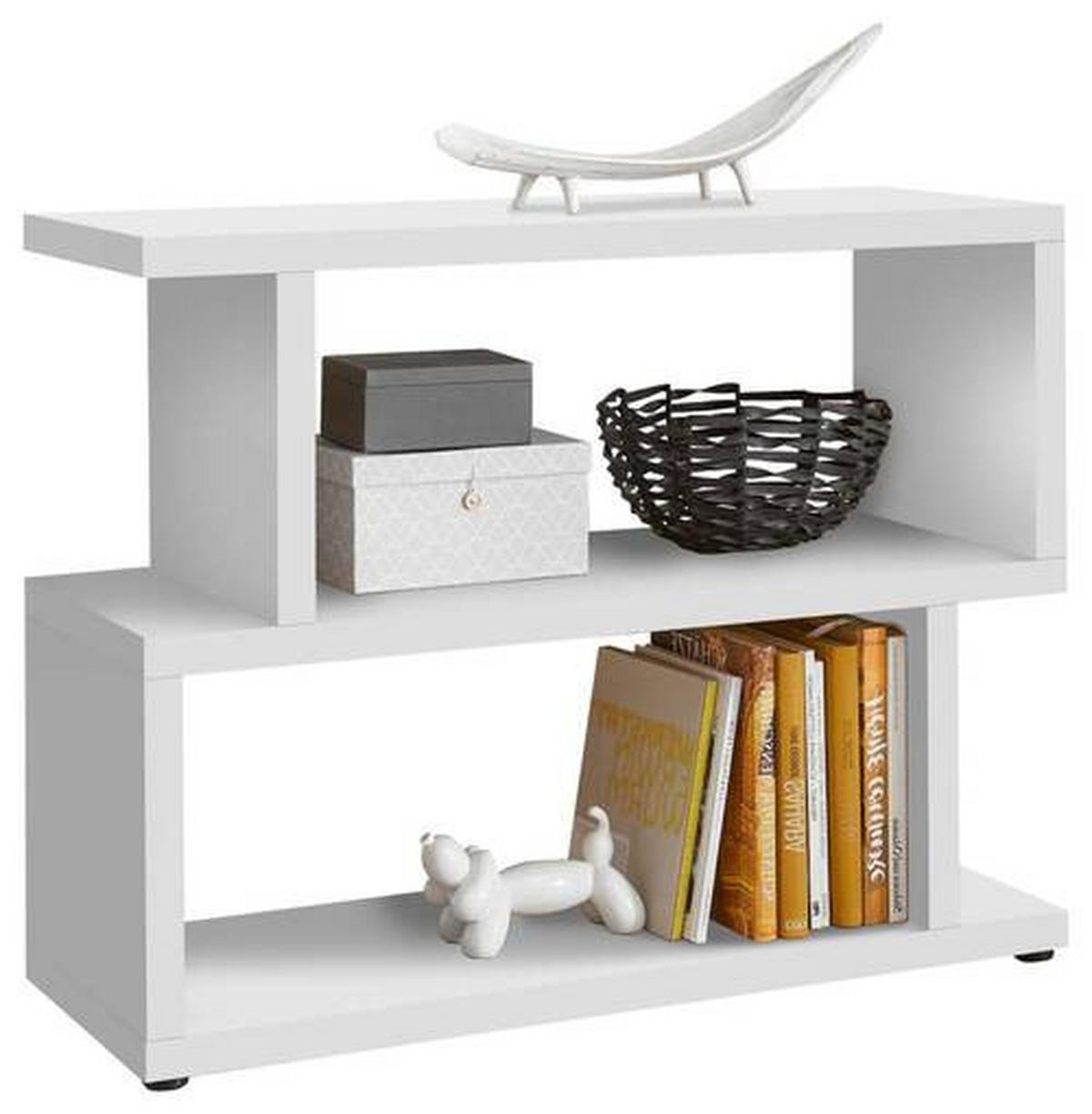 Stenski Regal York, Bela - črna/bela, Basics, leseni material (100/80/38cm) - Modern Living