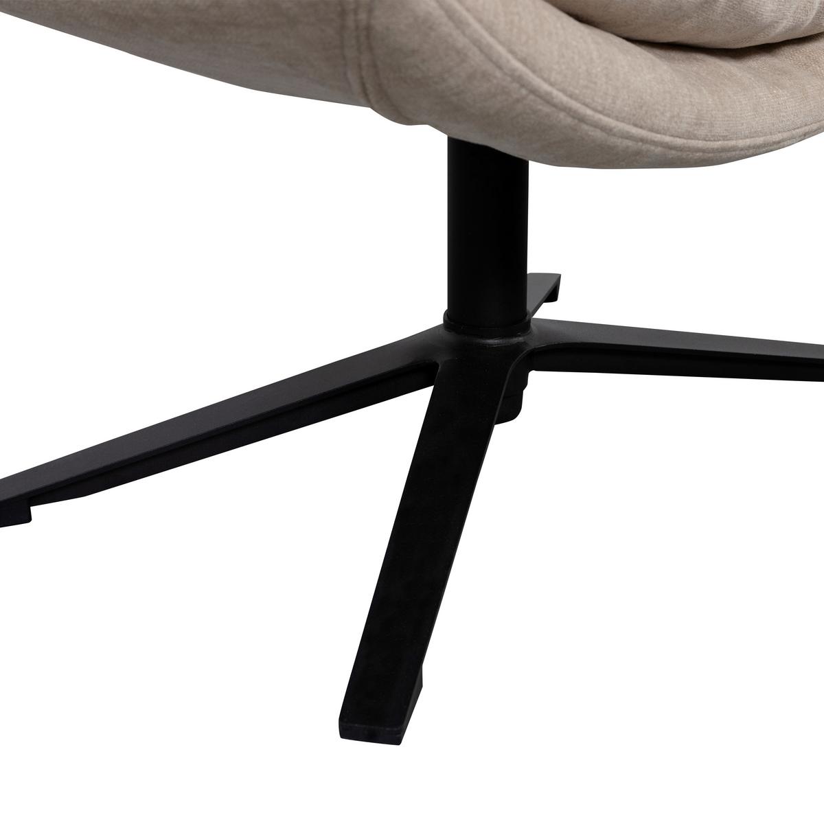 SESSELSET Kube Naturfarben B: 77cm - Schwarz/Naturfarben, Design, Textil/Metall (77/97/69cm) - Livetastic