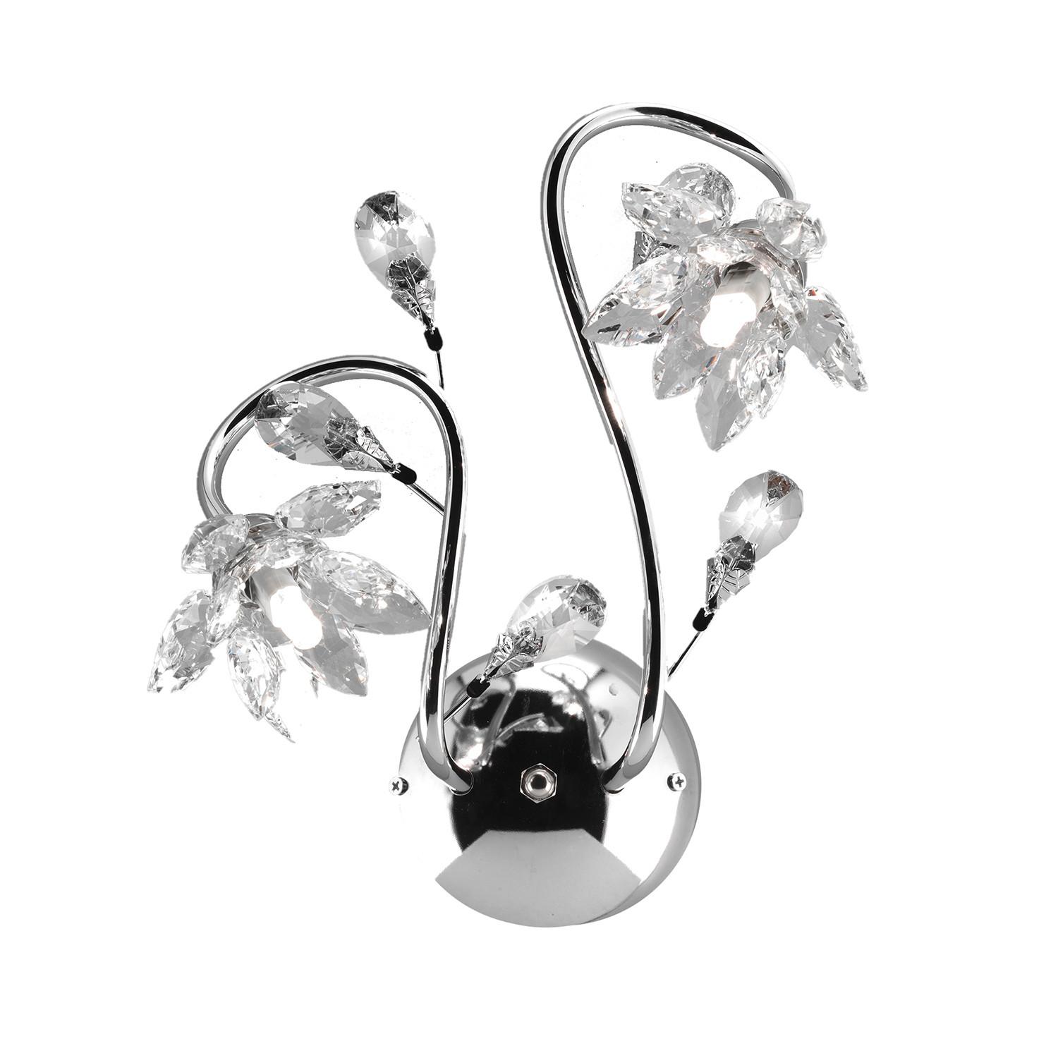Wandleuchte Ninfea Chromfarben max. 3 Watt - Chromfarben, KONVENTIONELL, Glas/Metall (25/35cm)