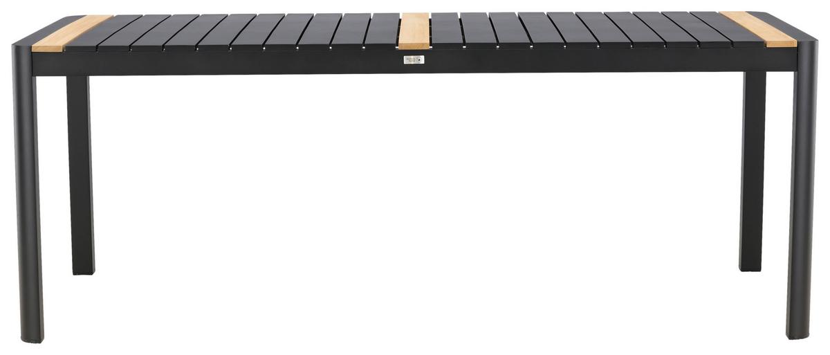 GARTENTISCH TOGO - Schwarz, KONVENTIONELL, Holz/Metall (100/75/200cm) - Gardenson