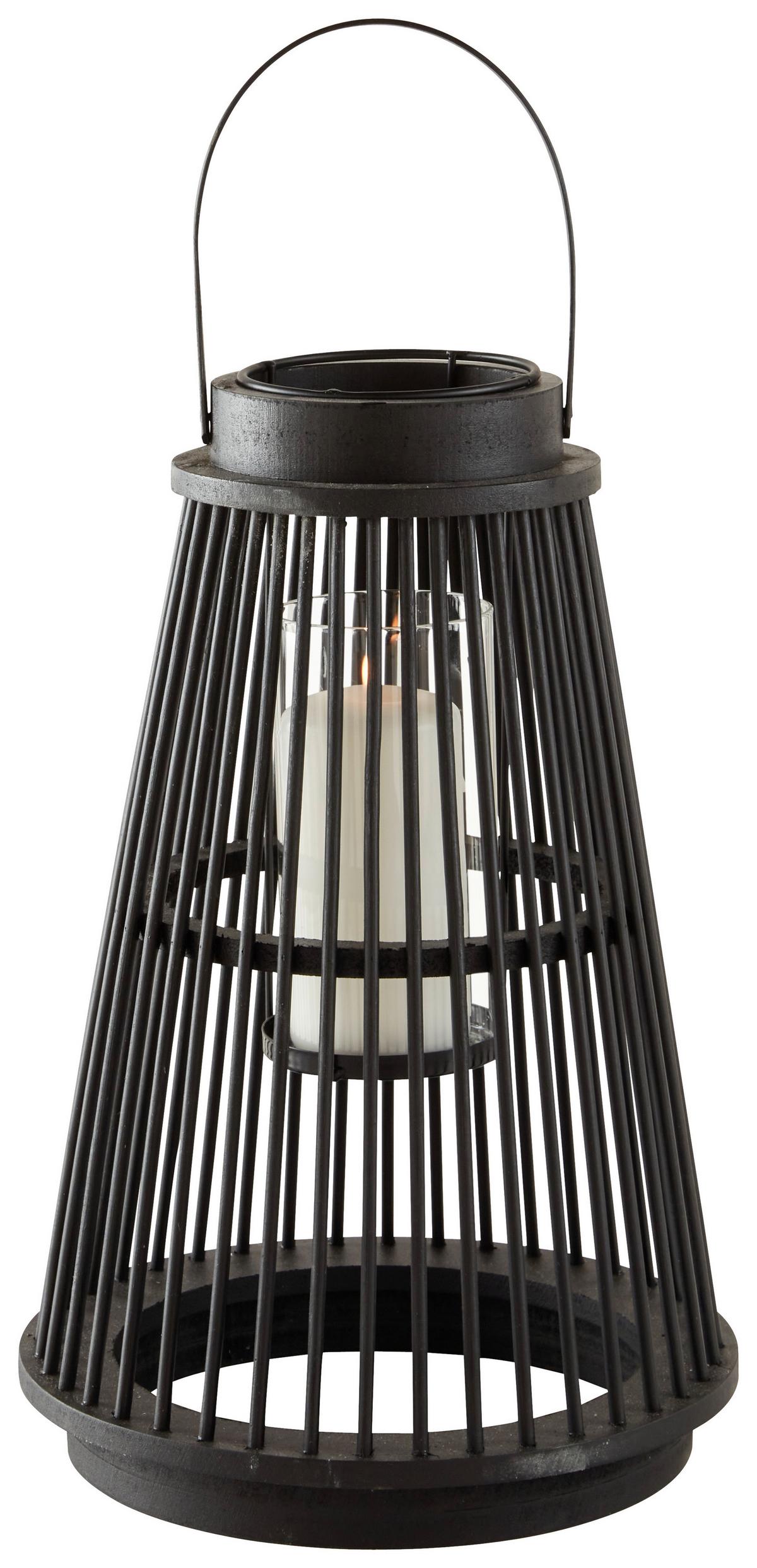 Laterna Gonzalo - črna/prosojno, Konvencionalno, kovina/steklo (24/36,5cm) - Zandiara