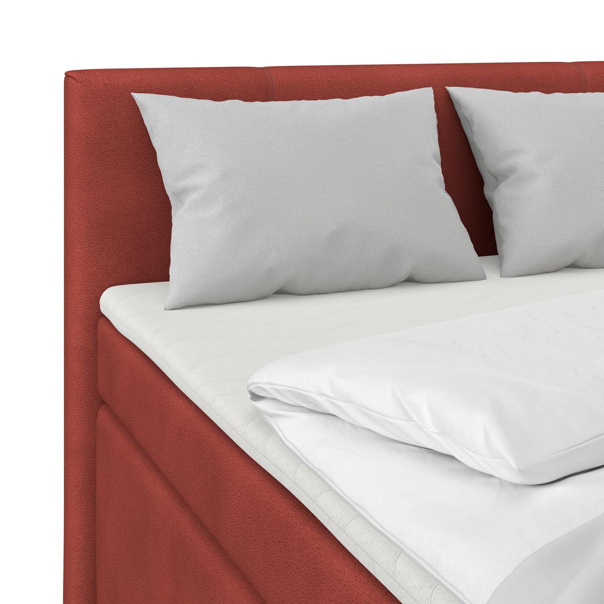 Boxspring Krevet Mira - tamno crvena, Konvencionalno, metal/tekstil (140/200cm) - Best Price