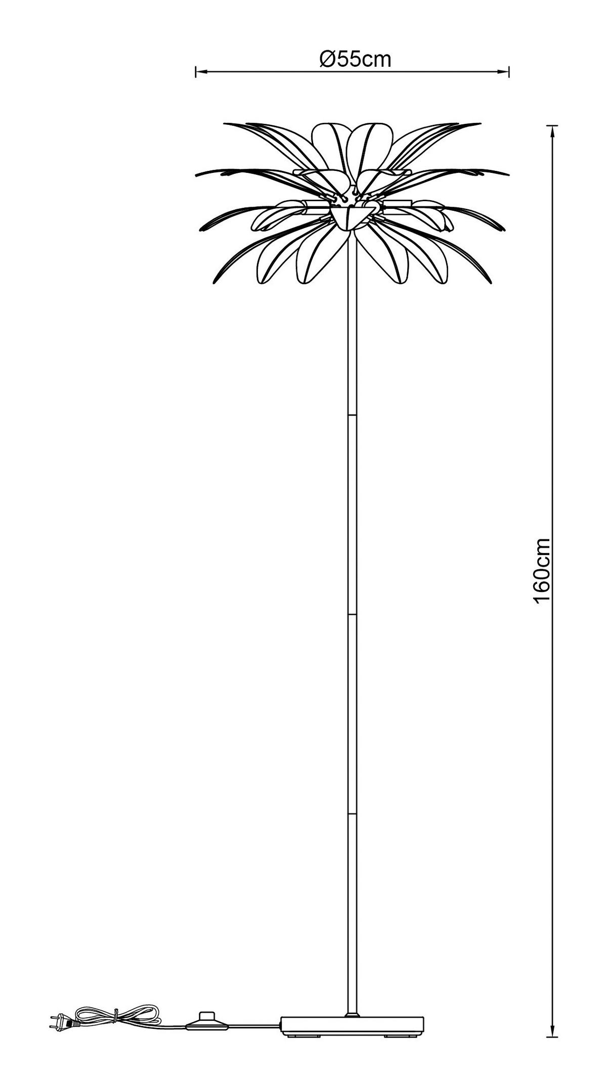 Stehleuchte Fedi Grau/Schwarz max. 3 Watt - Schwarz/Grau, MODERN, Textil/Metall (55/55/160cm) - Mömax