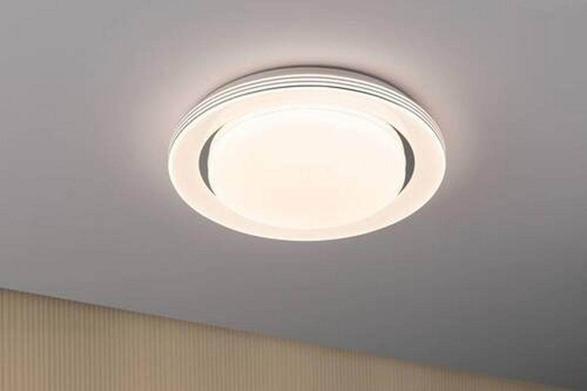 Deckenleuchte Rainbow in Weiß/Chromfarben max. 22 W - Chromfarben/Weiß, Basics, Kunststoff/Metall (38/7,5cm) - Paulmann