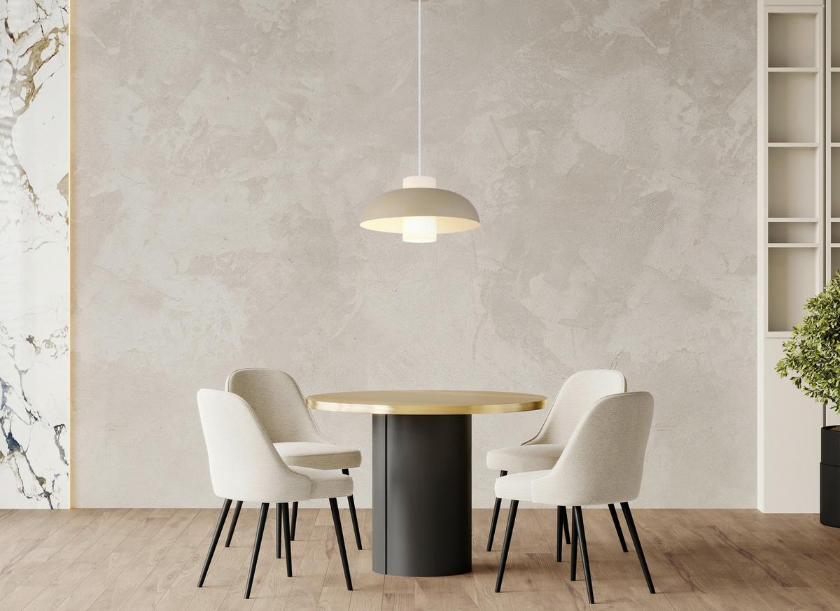 LAMPA WISZĄCA JULIE - biały/kolor piaskowy, Trend, metal/szkło (38/120cm) - Collet's Monde