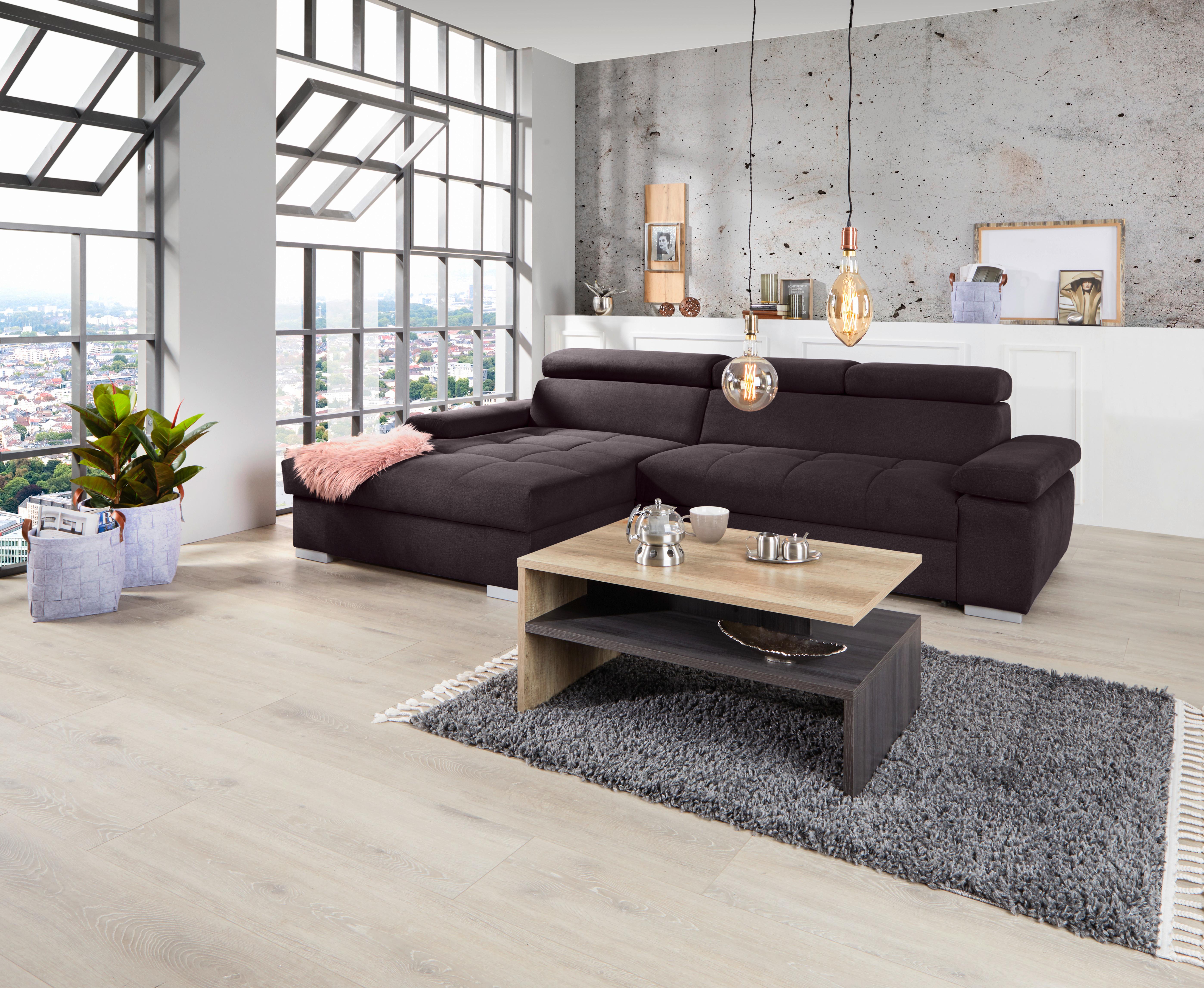 Kutna Garnitura Perry - srebrne boje/patlidžan, Design, tekstil/drvo (183/292cm) - Modern Living