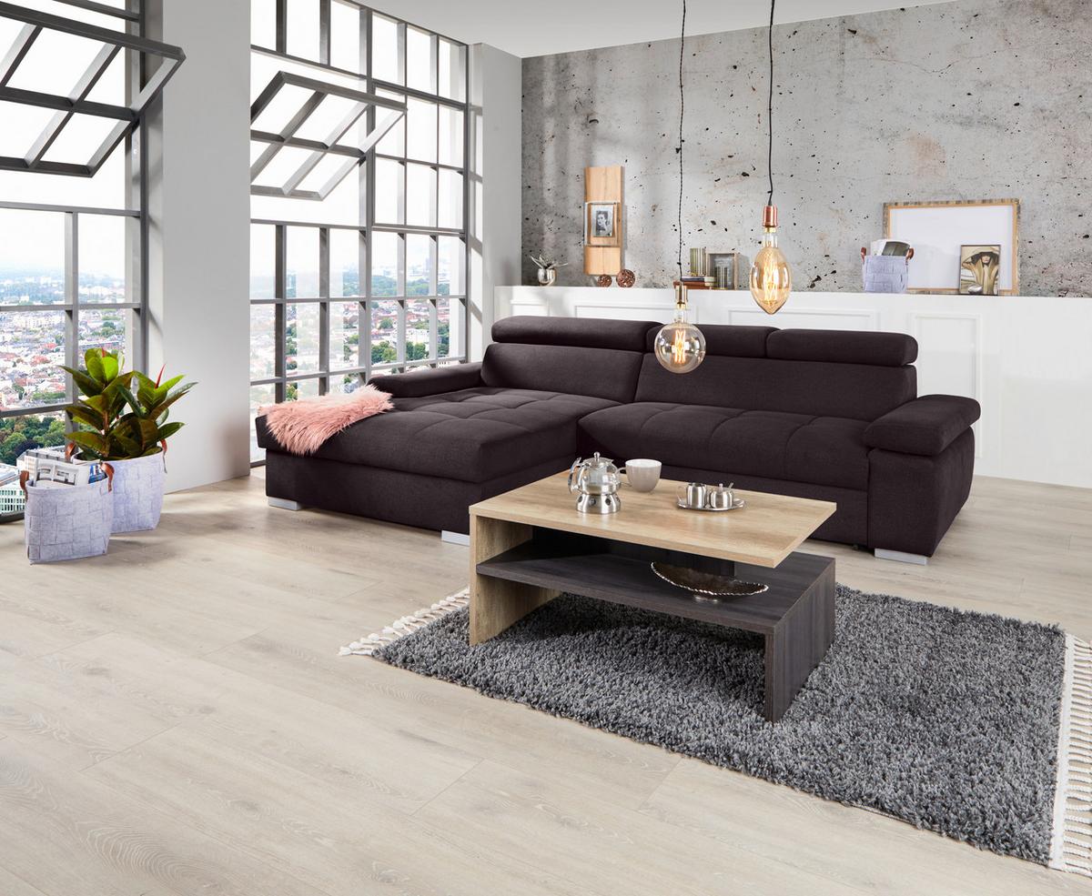 Kutna Garnitura Perry - srebrne boje/patlidžan, Design, tekstil/drvo (183/292cm) - Modern Living