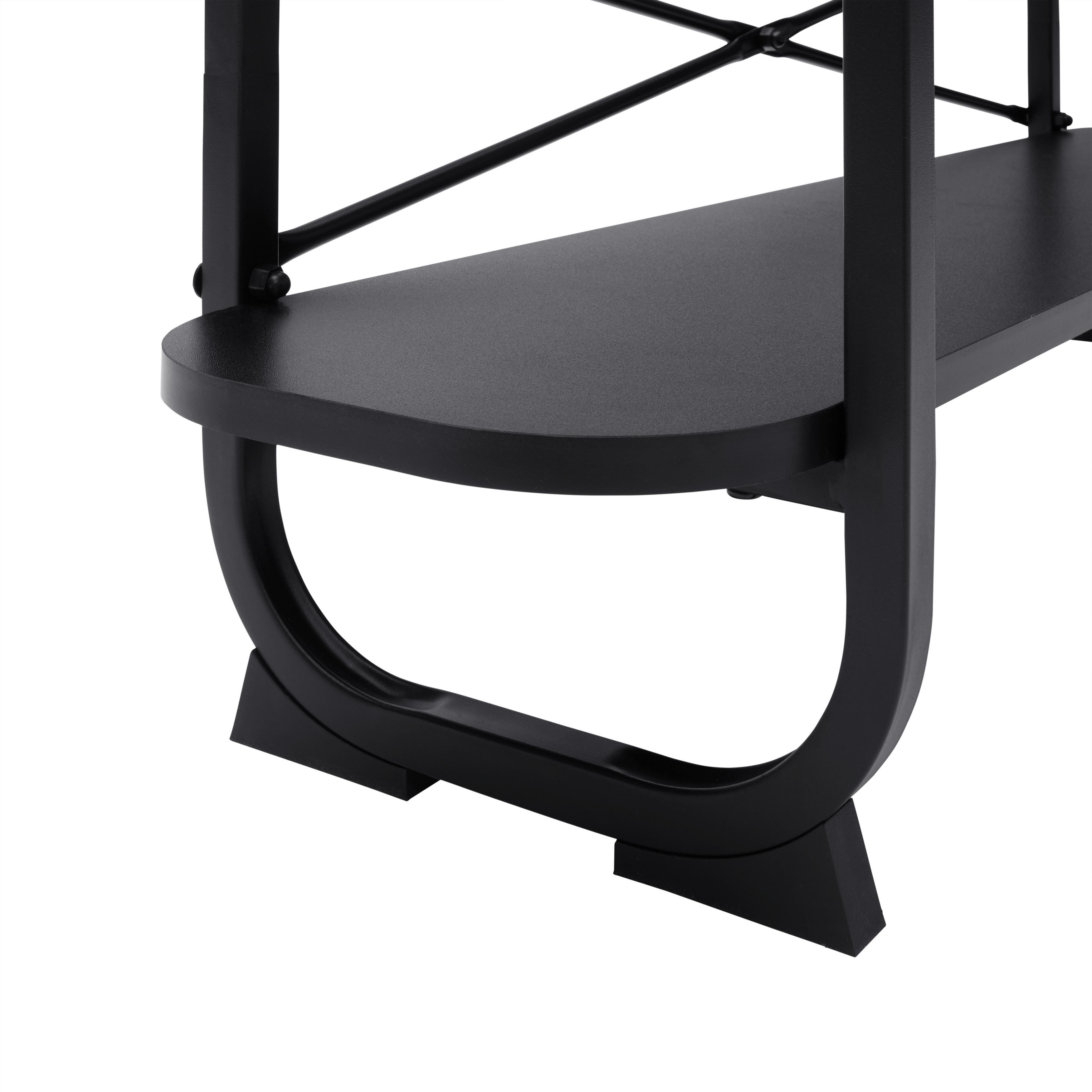 MEDIABÄNK BEND -EXKLUSIV- - svart, Modern, metall/trämaterial (100/44/27cm) - Mömax