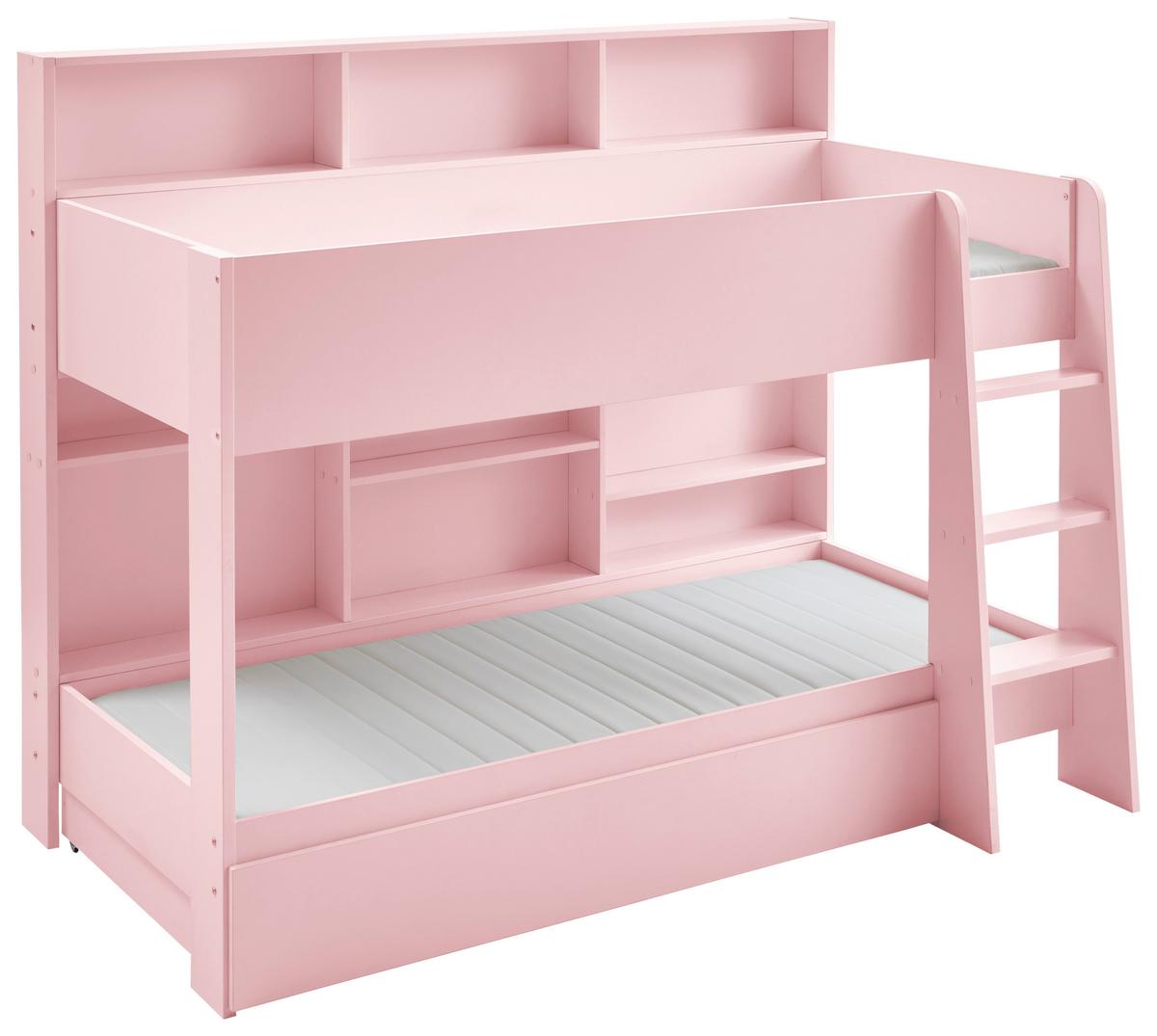 Krevet Na Kat Sely - ružičasta, Konvencionalno, drvni materijal (90/200cm) - Based