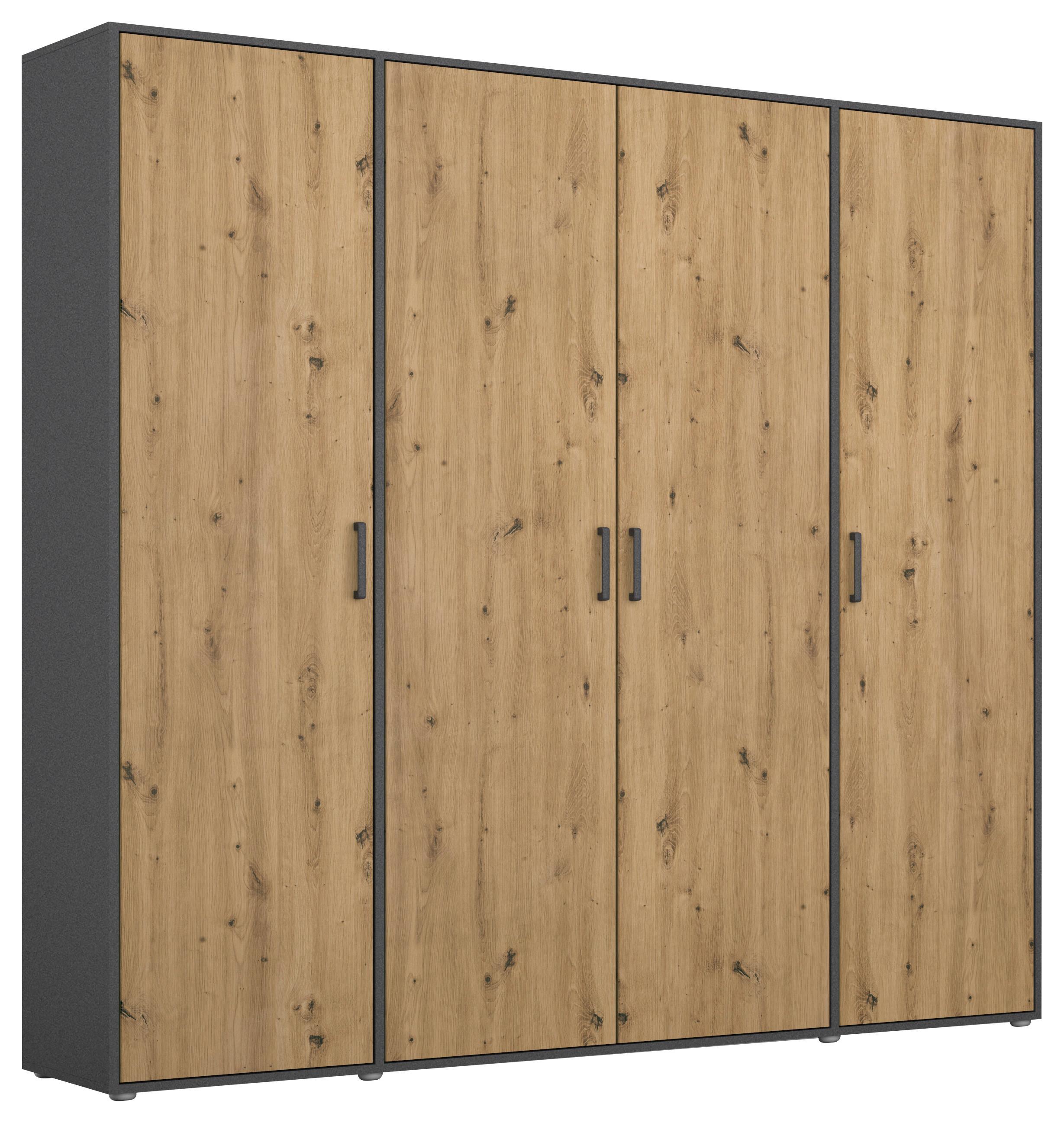 Ormar S Klasičnim Vratima Voyager - siva/hrast Artisan, Moderno, drvni materijal/plastika (187/194/53cm) - Modern Living