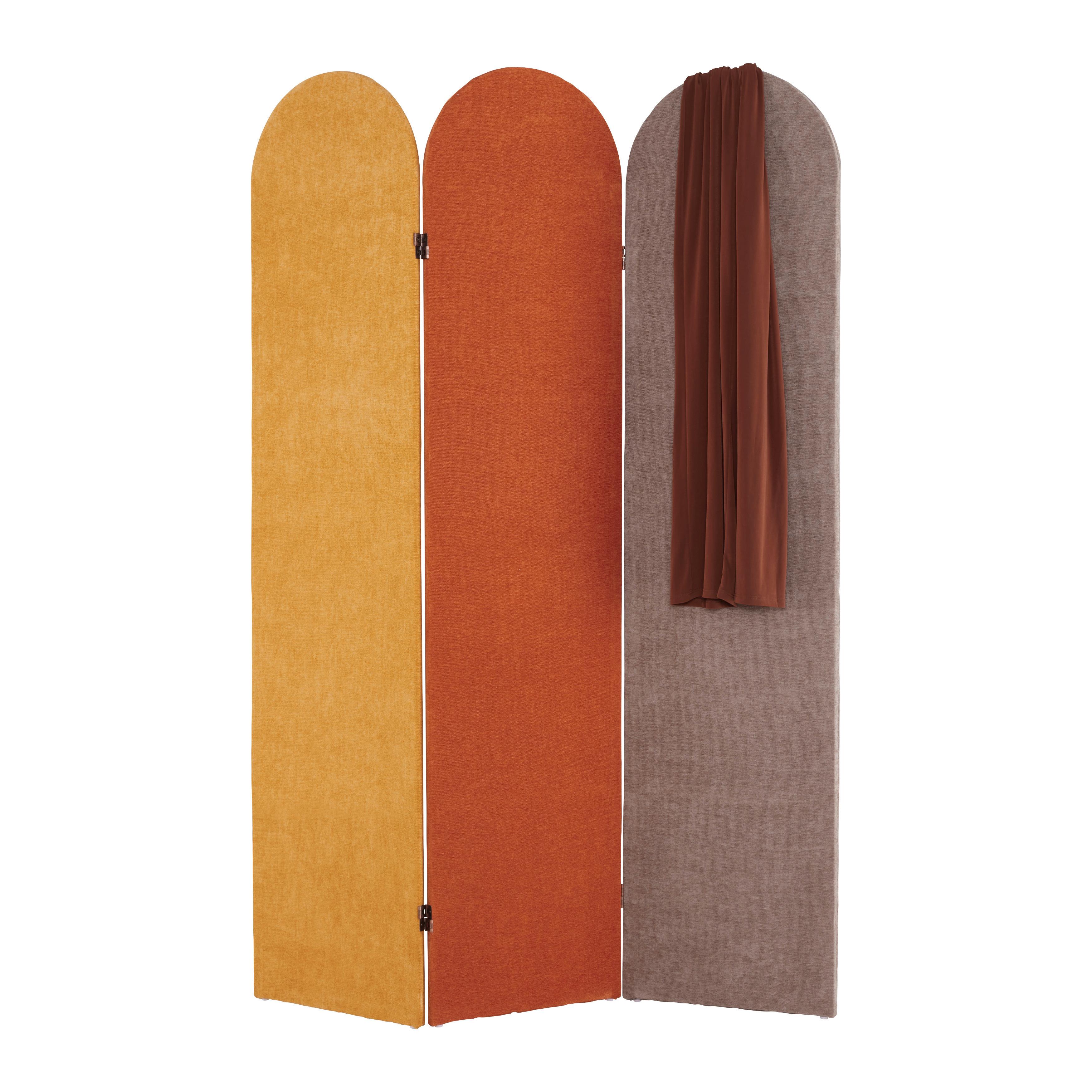 SKÄRMVÄGG DIDI -EXKLUSIV- - brun/grå, Klassisk, trä/textil (120/170/2cm) - Mömax