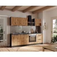 Küchenleerblock Liverpool Graphitfarben/Eichefarben - Schieferfarben/Eiche Wotan, Basics, Holzwerkstoff/Metall (240cm) - Held