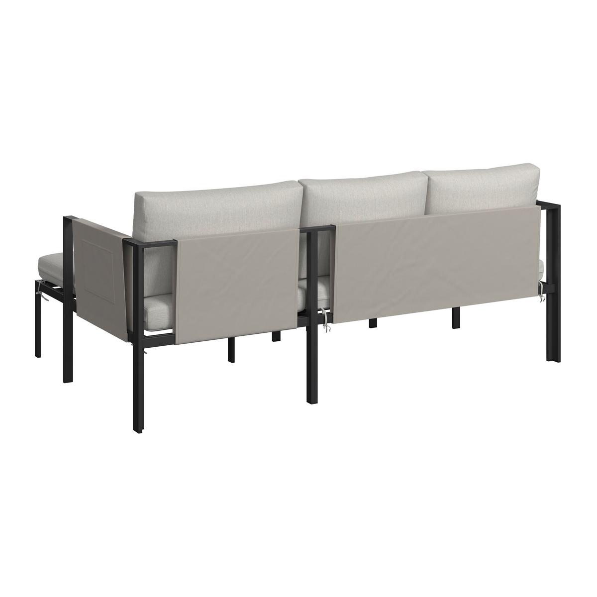KOMPLET MEBLI TARASOWYCH GRISELDA - czarny/szary, Design, metal/tkanina (191,5/120cm) - Ambia Garden