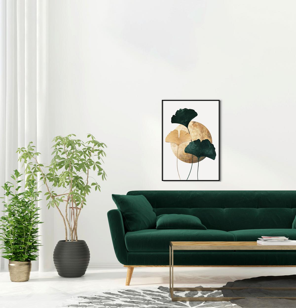 Tablou cu ramă Elena cca. 50x70 cm - auriu/verde, Modern, hârtie/material pe bază de lemn (50/70cm) - Mömax
