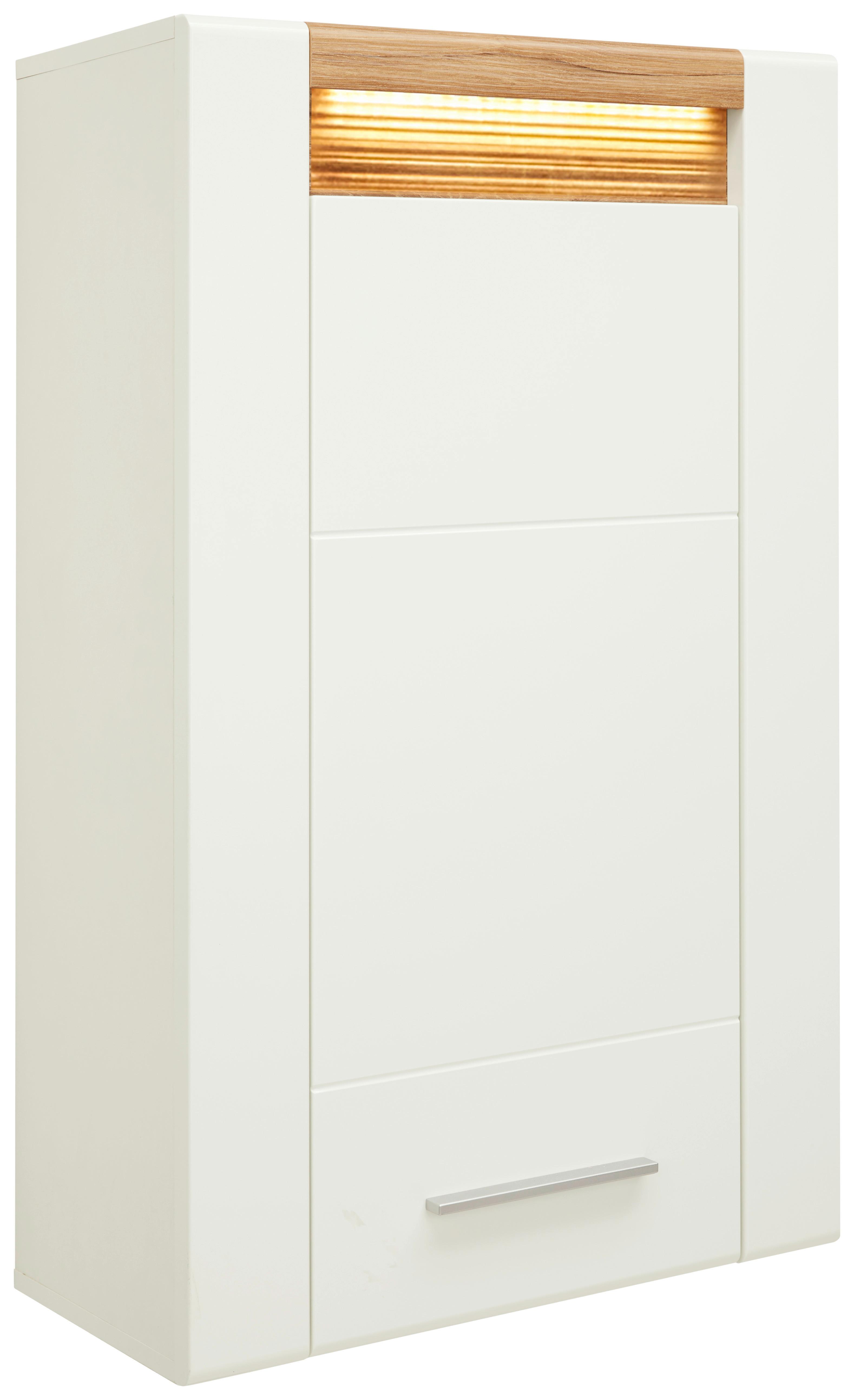 Hängeelement in Weiss Hochglanz - Chromfarben/Weiss, Modern, Holzwerkstoff/Metall (60/98,5/30cm) - Modern Living
