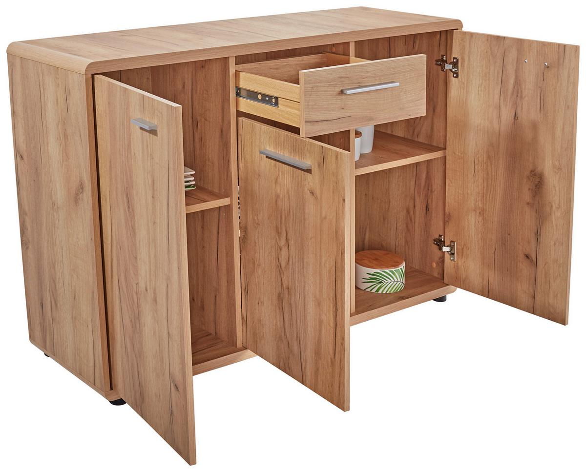 Comodă FONTANA - culoare lemn stejar, Modern, material pe bază de lemn (132/87/40cm) - Modern Living