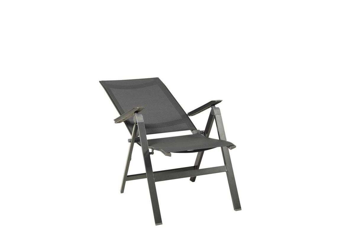 Gartengarnitur Uran 5-Teilig Metall/Textil/Holzwerkstoff - Anthrazit/Schwarz, Basics, Holzwerkstoff/Textil (160+60/98/74cm) - Acamp