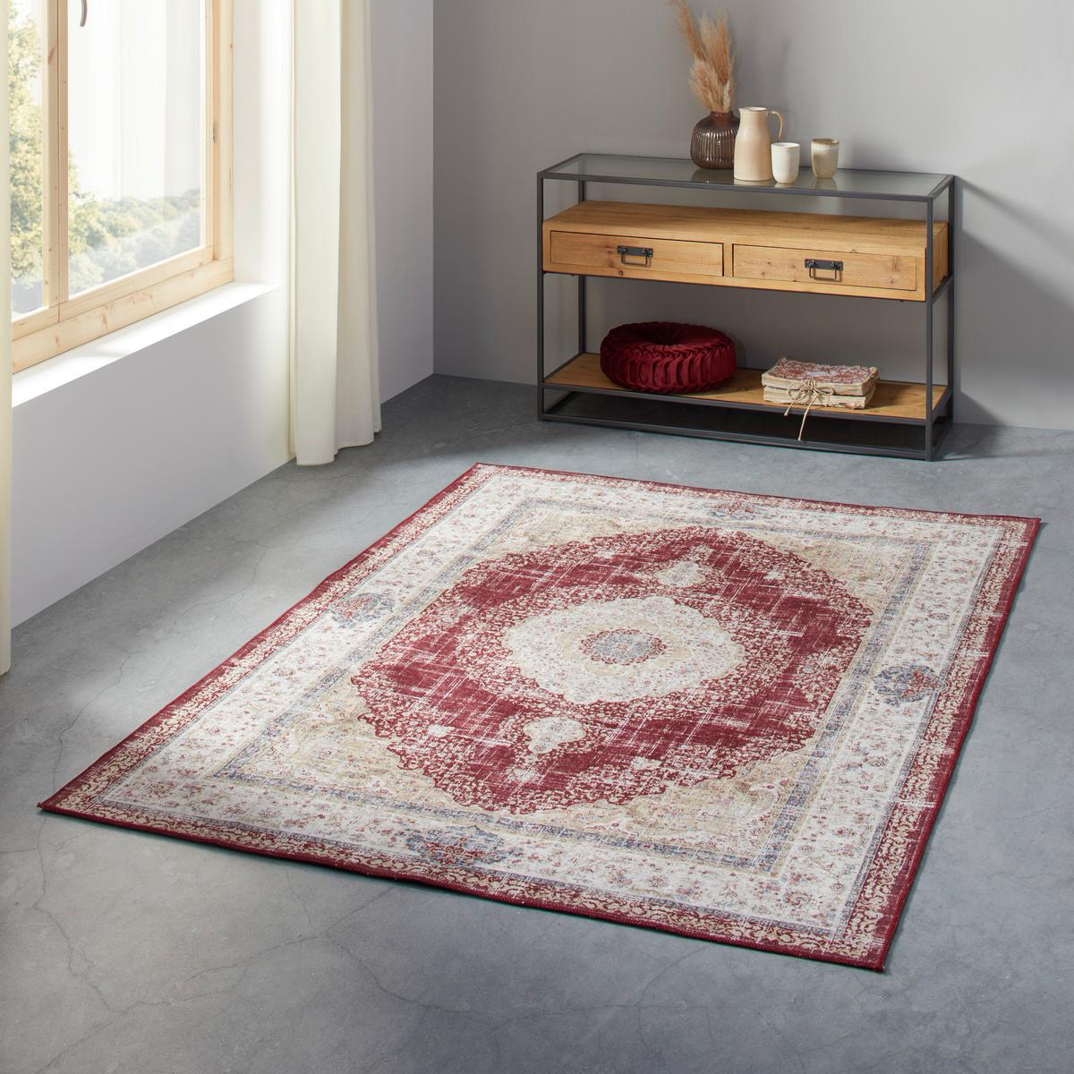 Flachwebteppich Olivia 1 in Rot ca. 80x200cm - Rot, KONVENTIONELL, Textil (80/200cm) - Mömax