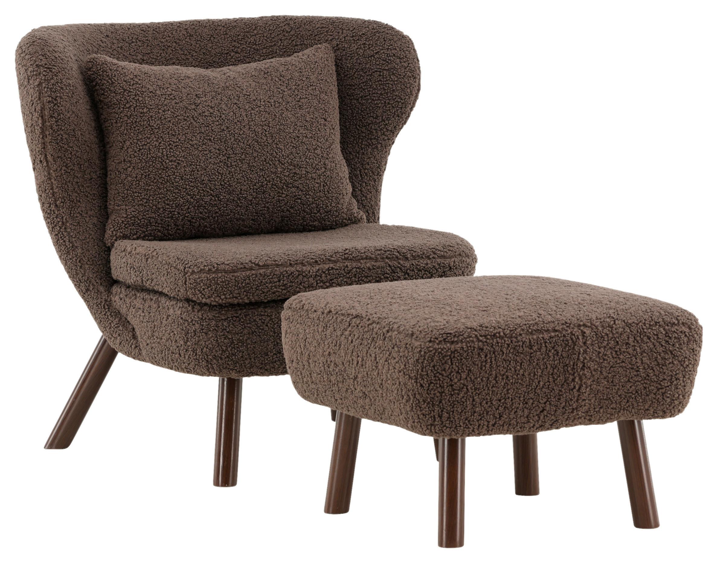 SESSELSET RYXÖ - Braun, Design, Textil/Metall (60,5/80/85cm) - Livetastic