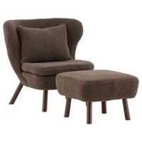 SESSELSET RYXÖ - Braun, Design, Textil/Metall (60,5/80/85cm) - Livetastic