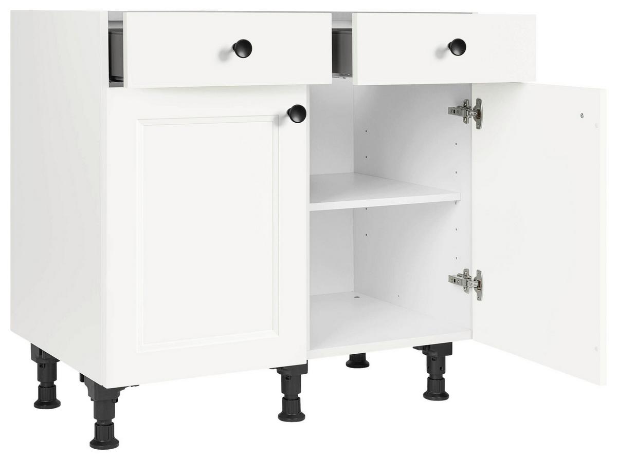 Schubkastenunterschrank Cascada Weiß - Schwarz/Weiß, MODERN, Holzwerkstoff/Metall (90/87/56cm) - Nobilia