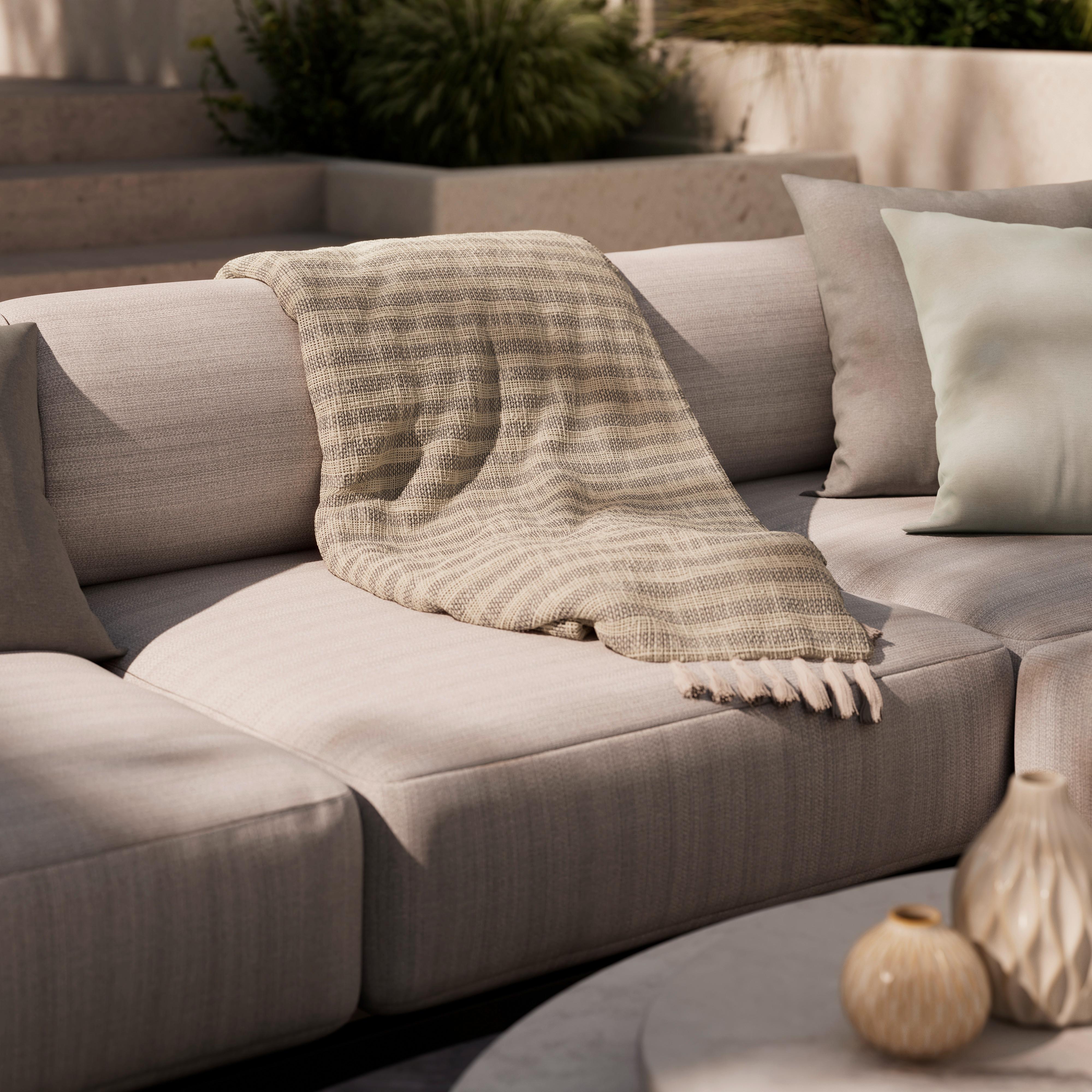 DECKE MARION - Grau, MODERN, Textil (130/170cm) - Bessagi Garden