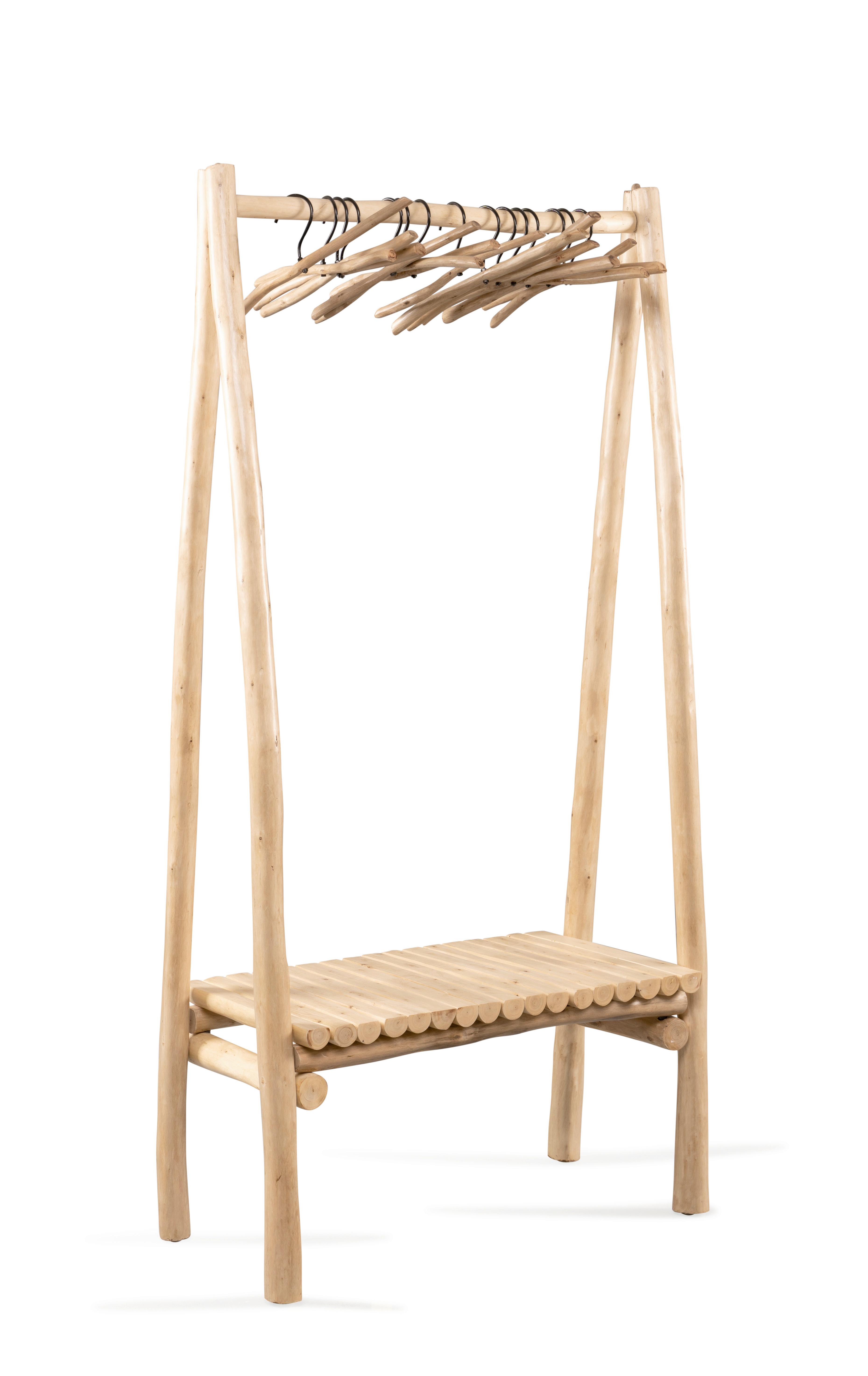 Garderobe Samuel 4 Eukalyptusholzfarben - Eukalyptusholzfarben, Modern, Holz (80/160/40cm) - Mömax