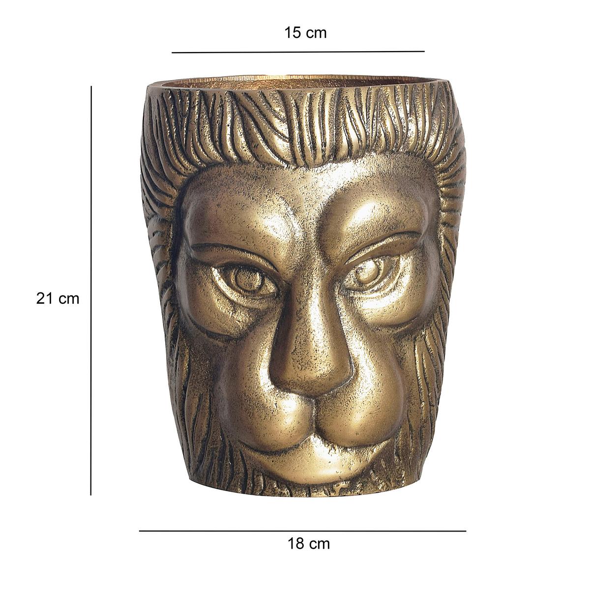 Dekorativna Vaza Lion - zlate barve, Design, kovina (18/21/18cm) - Livetastic
