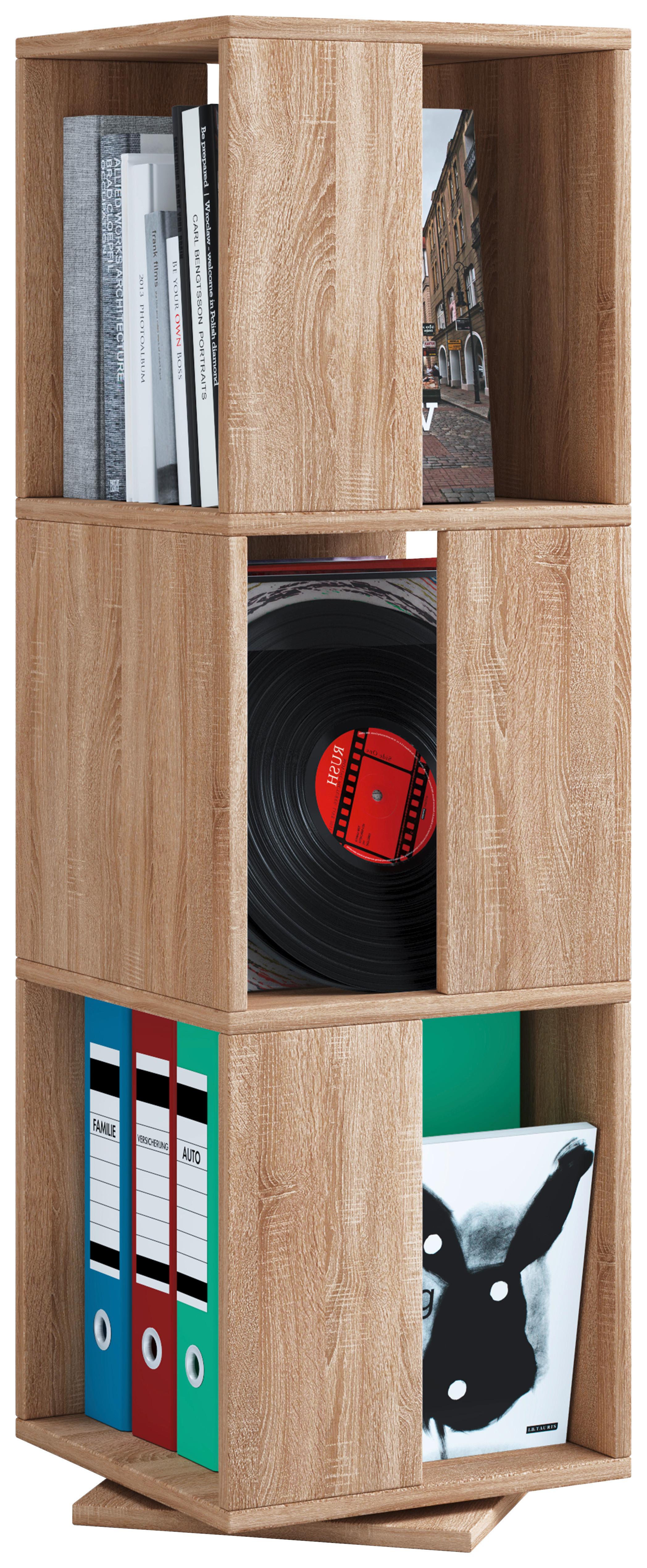 Vrtljiv Regal Stifta Xl, Hrast - hrast sonoma, Basics, leseni material (34/109/34cm) - MID.YOU