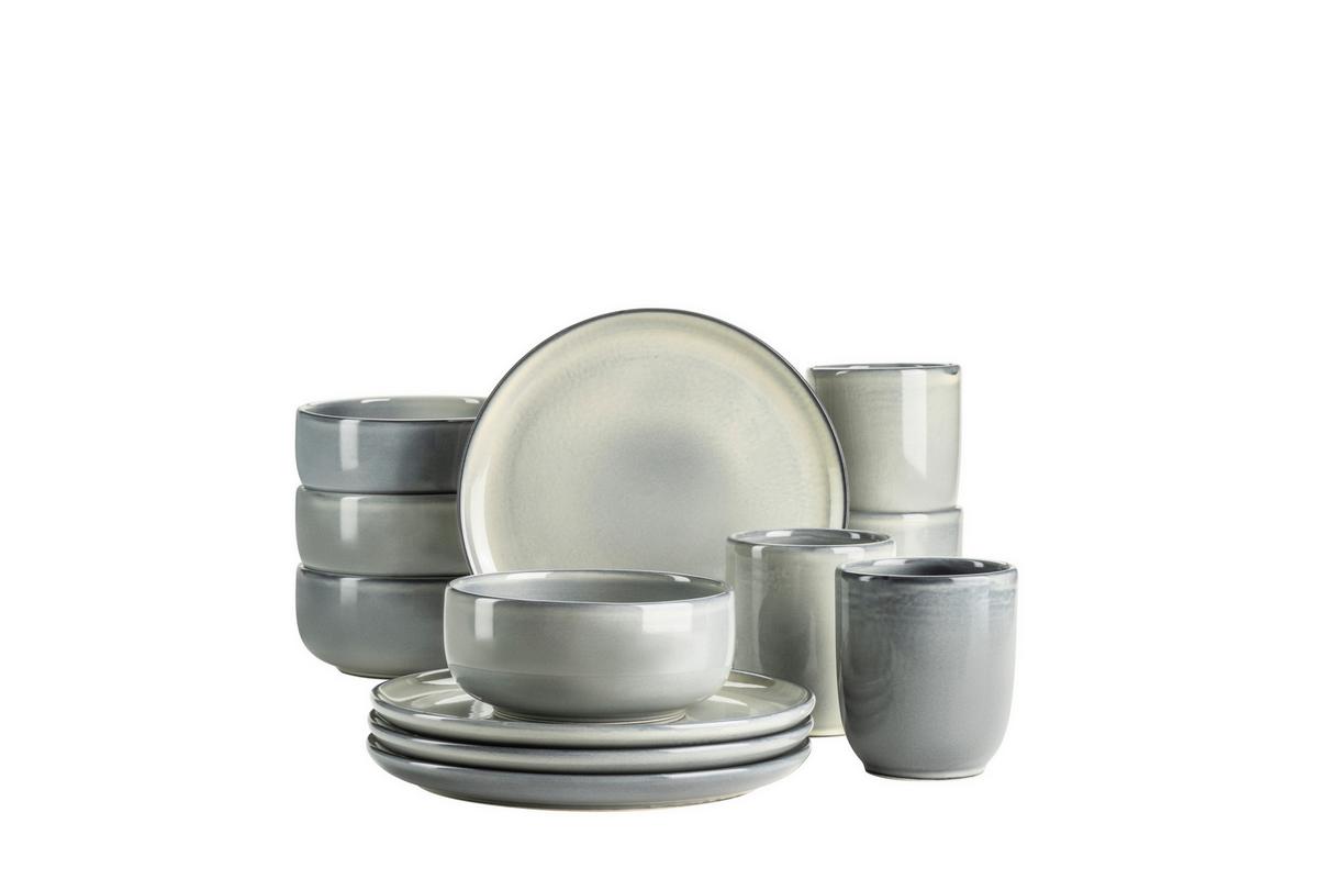 FRÜHSTÜCKSSERVICE LIVIO - Grün, Basics, Keramik - Mäser