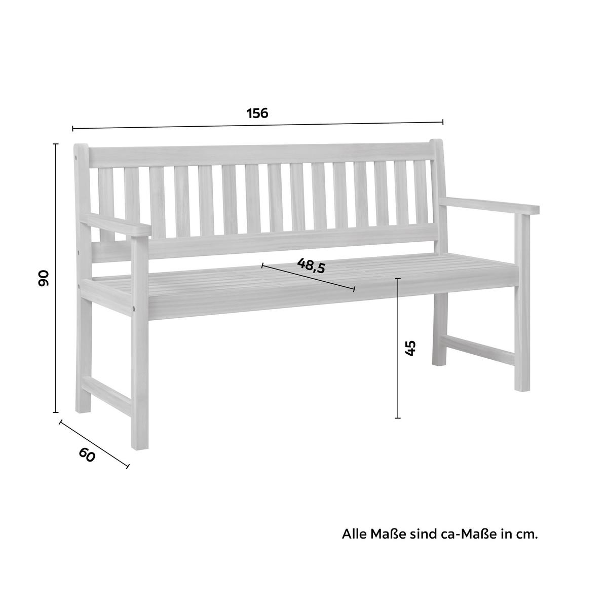 Gartenbank Denis Akaziefarben ca. 156x90x60cm - Akaziefarben, Natur, Holz (156/90/60cm) - Mömax