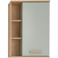 SZAFKA WISZĄCA SALVIE - kolor dębowy/pastelowa zieleń, Design, materiał drewnopochodny/szkło (50,5/74,5/20,5cm) - Xora